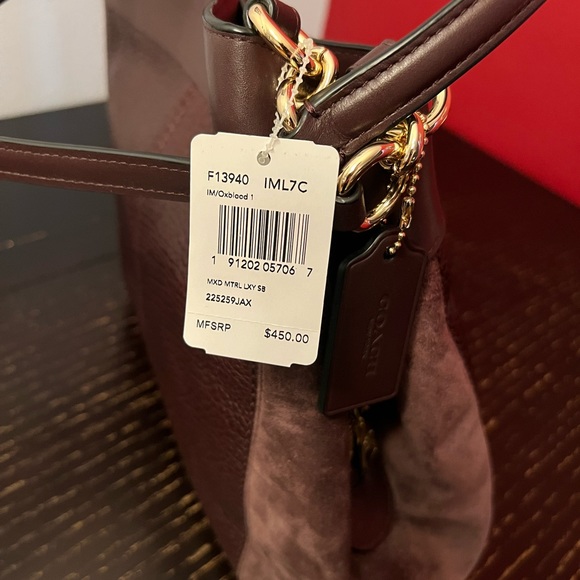 NWT Coach Set-Oxblood Lexy Bag w/ Dice Motif Wallet & Change Purse!! 🎲🎲 - Picture 8 of 10